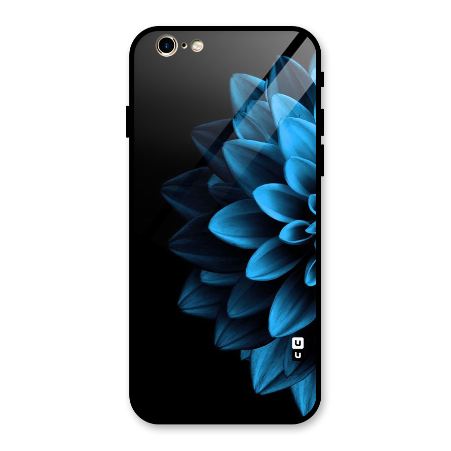 Half Blue Flower Glass Back Case for iPhone 6 6S