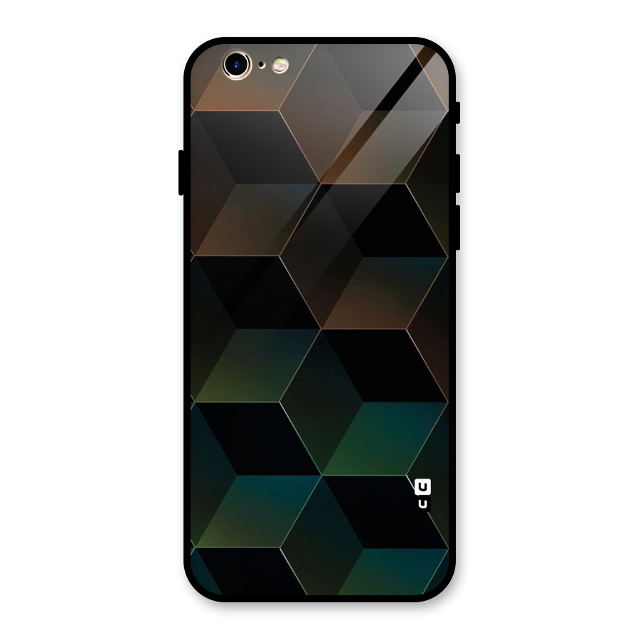 Hexagonal Design Glass Back Case for iPhone 6 6S