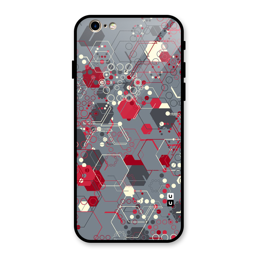 Hexagons Pattern Glass Back Case for iPhone 6 6S