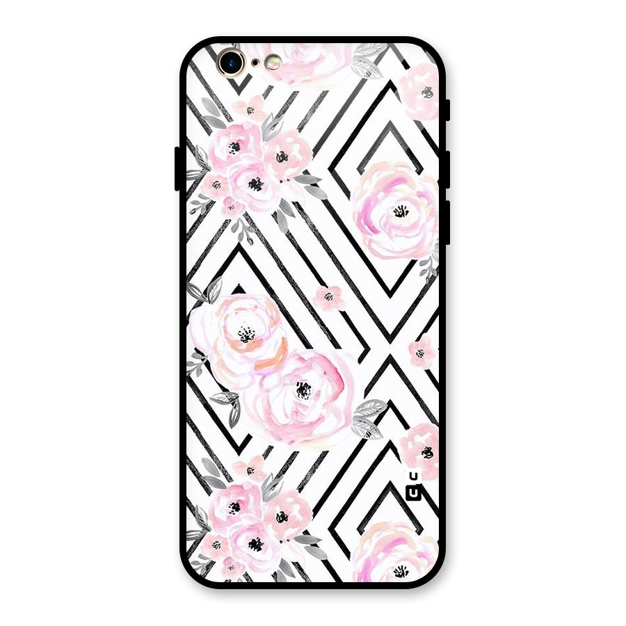 Light Pastel Flowers Design Glass Back Case for iPhone 6 6S