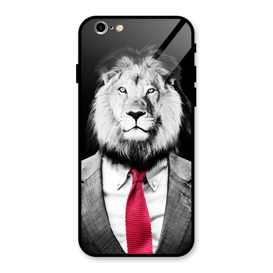 Lion with Red Tie Glass Back Case for iPhone 6 6S