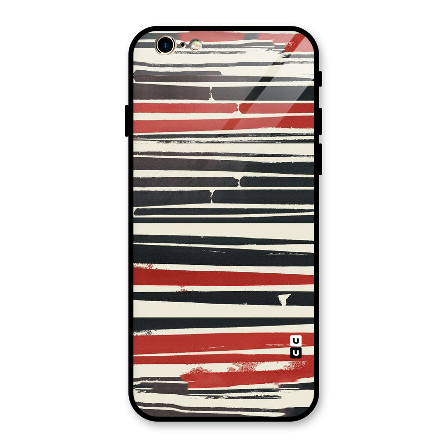 Messy Vintage Stripes Glass Back Case for iPhone 6 6S