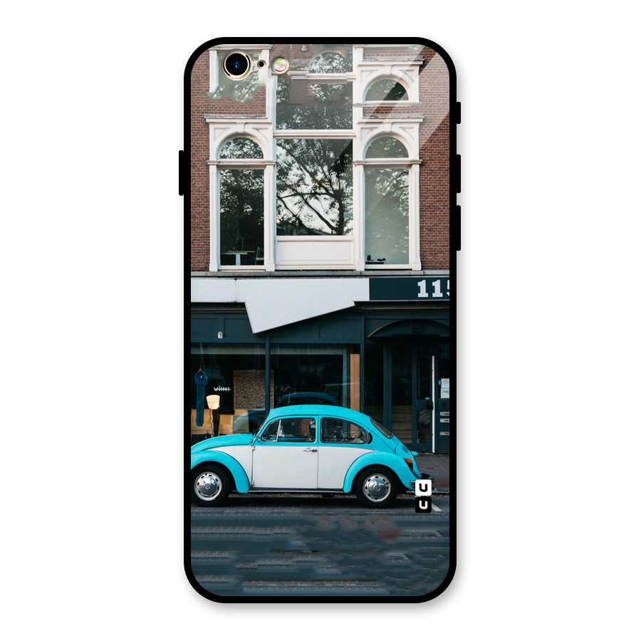 Mini Blue Car Glass Back Case for iPhone 6 6S