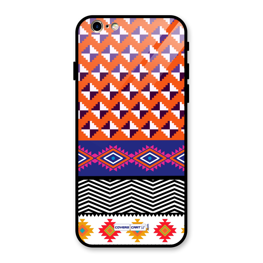 Mixed Pattern Aztec Glass Back Case for iPhone 6 6S