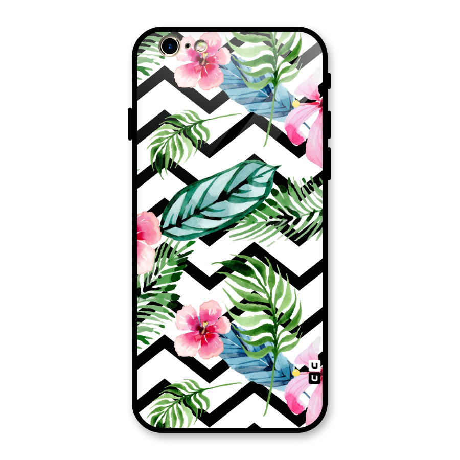Modern Flowers Glass Back Case for iPhone 6 6S