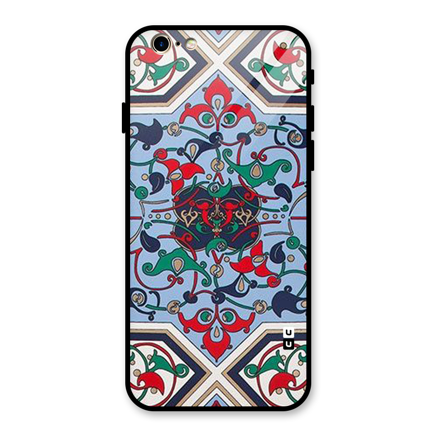 Multi Block Pattern Glass Back Case for iPhone 6 6S