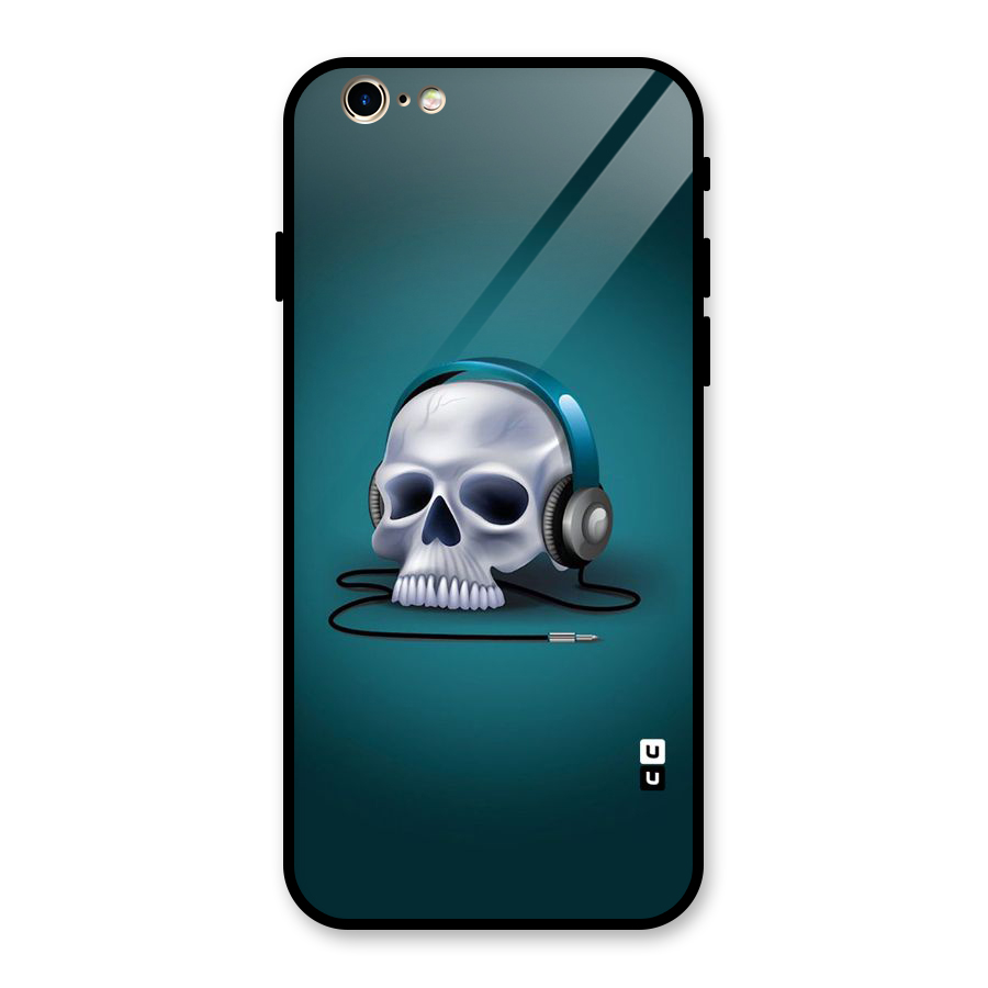 Music Skull Glass Back Case for iPhone 6 6S