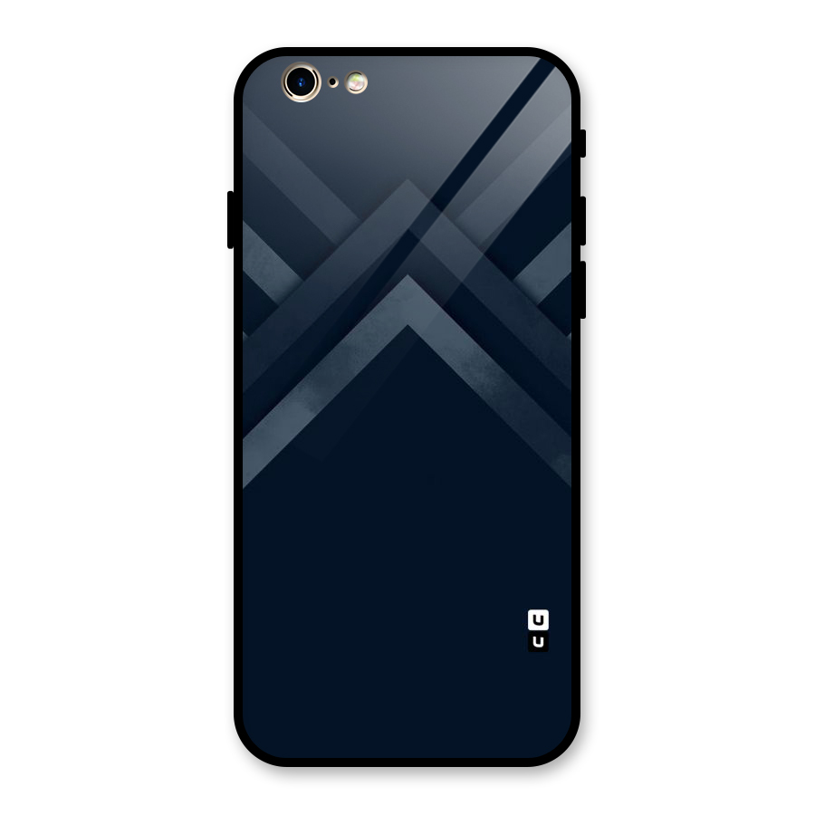 Navy Blue Arrow Glass Back Case for iPhone 6 6S
