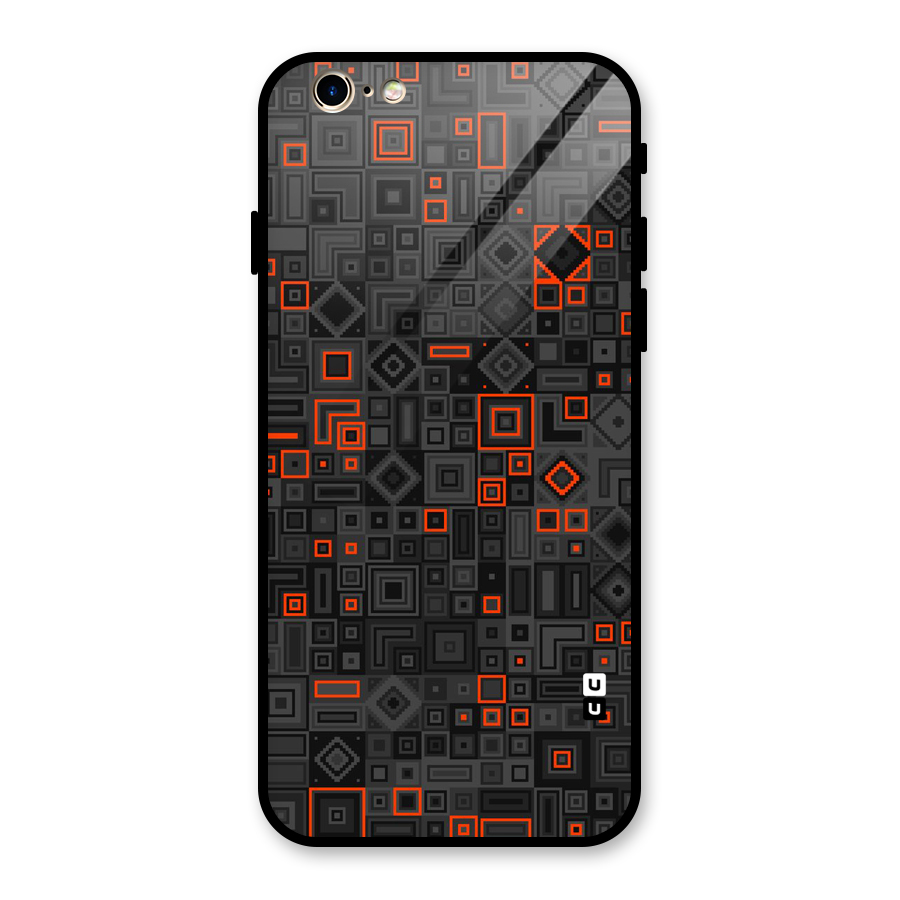 Orange Shapes Abstract Glass Back Case for iPhone 6 6S