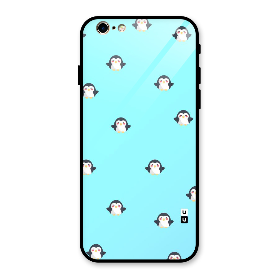 Penguins Pattern Print Glass Back Case for iPhone 6 6S