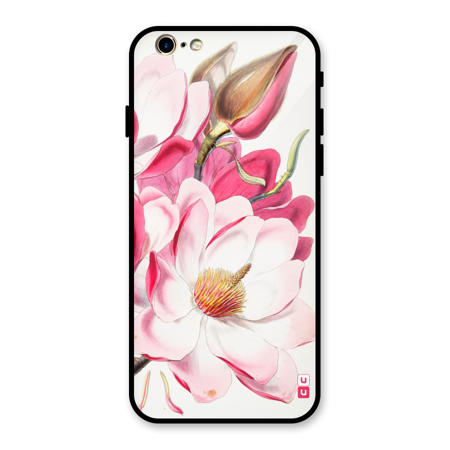 Pink Beautiful Flower Glass Back Case for iPhone 6 6S