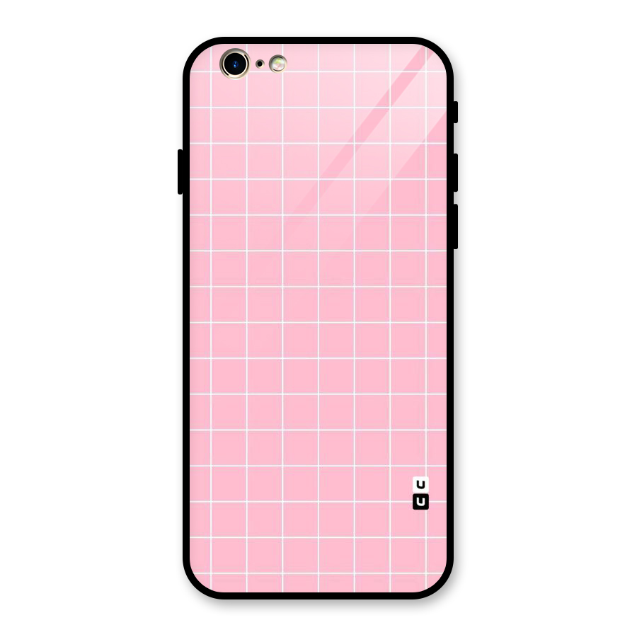 Pink Checks Glass Back Case for iPhone 6 6S