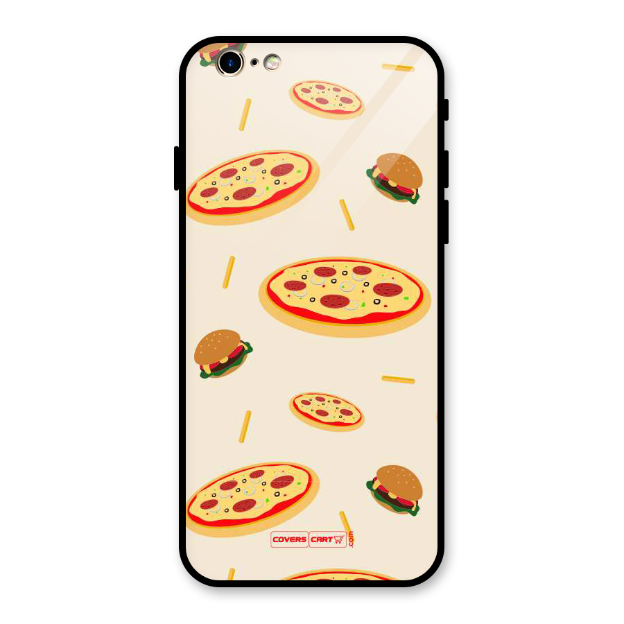 Pizza and Burger Love Glass Back Case for iPhone 6 6S