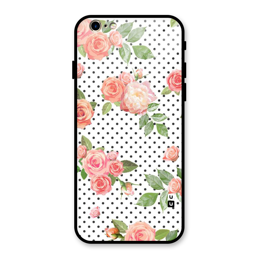 Polka Bloom White Glass Back Case for iPhone 6 6S