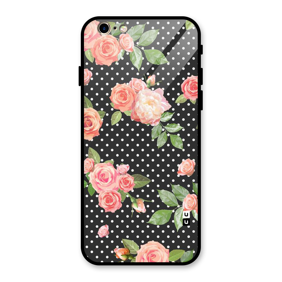 Polka Peach Glass Back Case for iPhone 6 6S