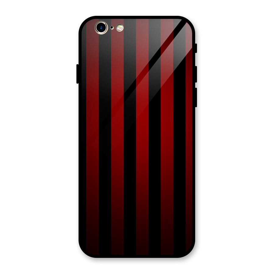 Red Black Stripes Glass Back Case for iPhone 6 6S