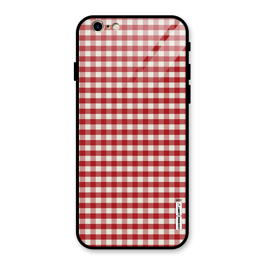 Red White Check Glass Back Case for iPhone 6 6S