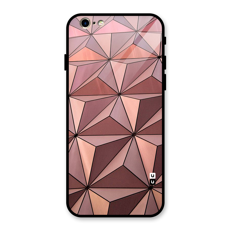 Rosegold Abstract Shapes Glass Back Case for iPhone 6 6S