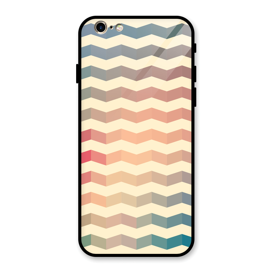 Seamless ZigZag Design Glass Back Case for iPhone 6 6S