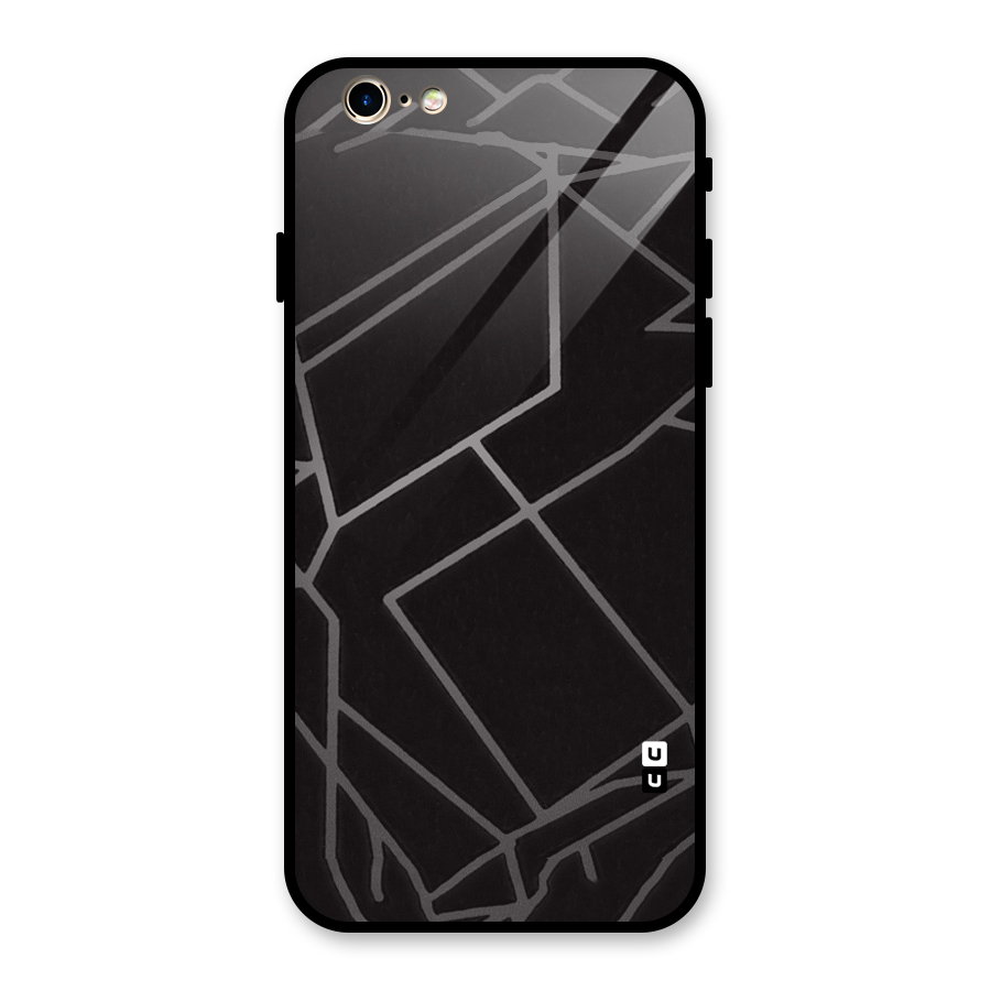 Silver Angle Design Glass Back Case for iPhone 6 6S