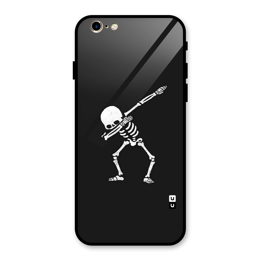 Skeleton Dab White Glass Back Case for iPhone 6 6S