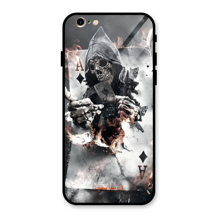 Skull with an Ace Glass Back Case for iPhone 6 6S