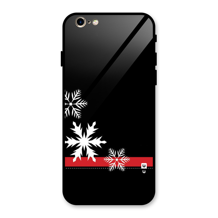 Snowflake Ribbon Glass Back Case for iPhone 6 6S