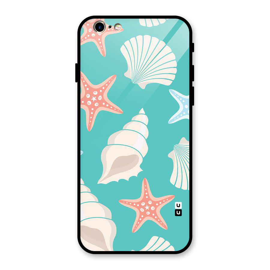 Starfish Sea Shell Glass Back Case for iPhone 6 6S