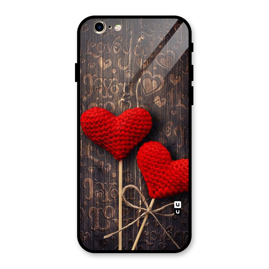 Thread Art Wooden Print Glass Back Case for iPhone 6 6S