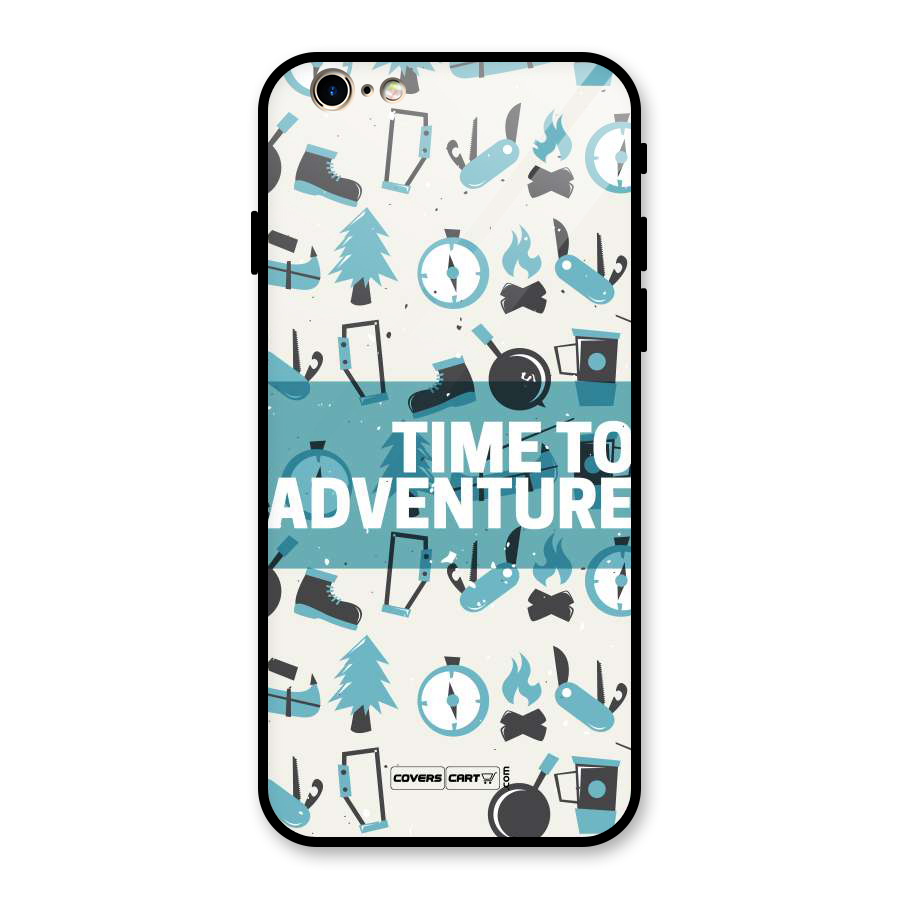 Time To Adventure Blazing Blue Glass Back Case for iPhone 6 6S