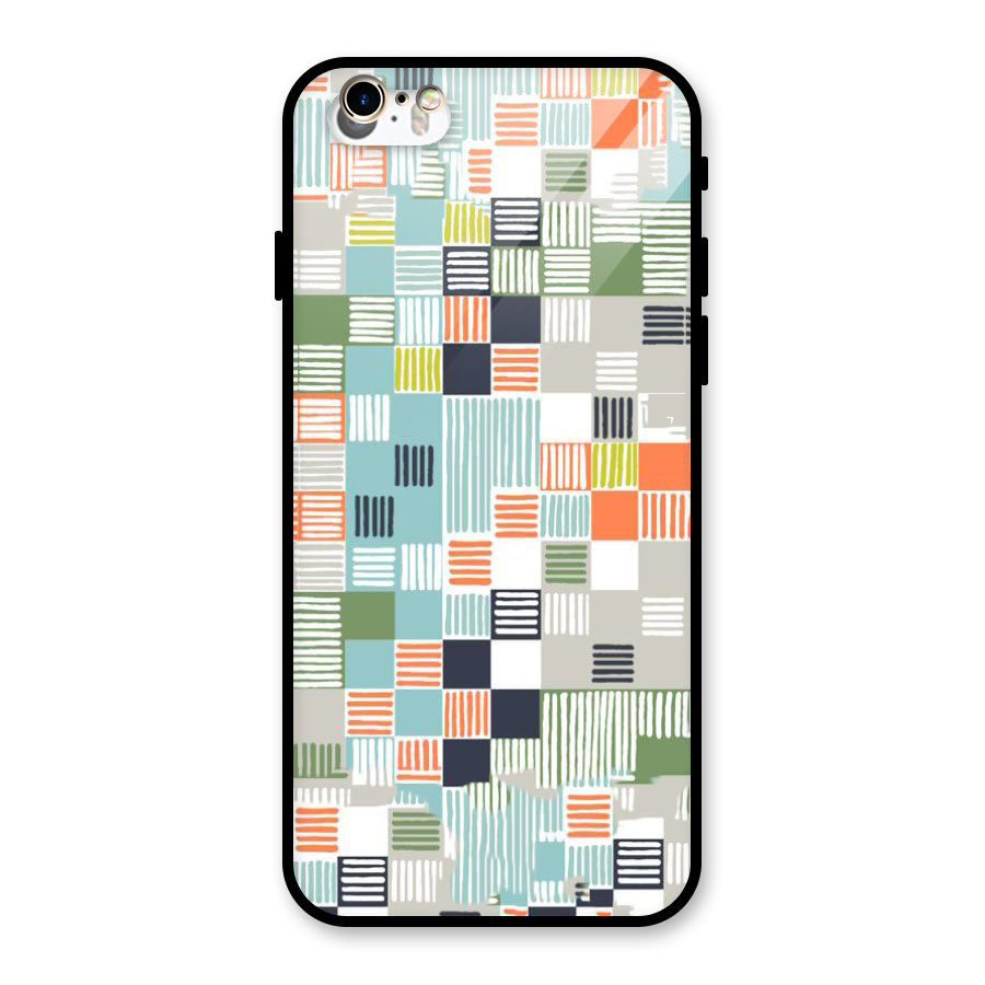 Tiny Boxes Stripes Glass Back Case for iPhone 6 6S
