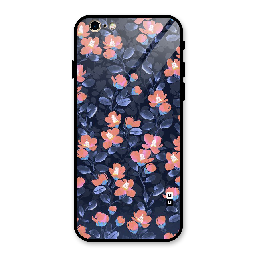 Tiny Peach Flowers Glass Back Case for iPhone 6 6S