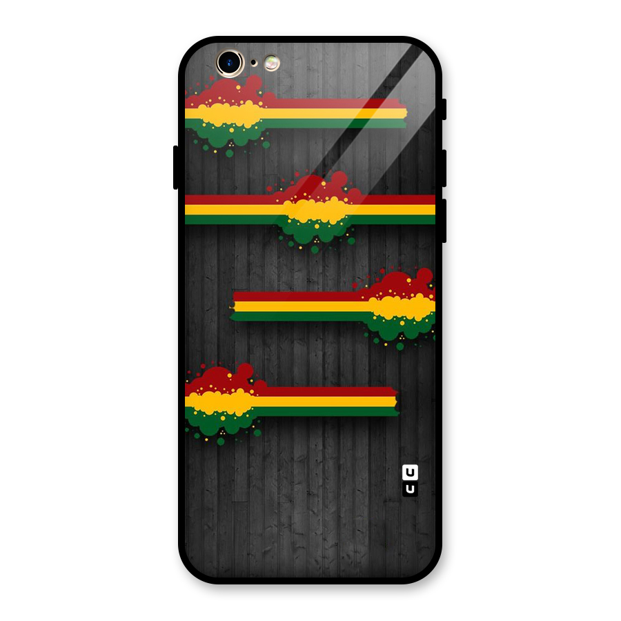 Tricolor Splash Design Glass Back Case for iPhone 6 6S