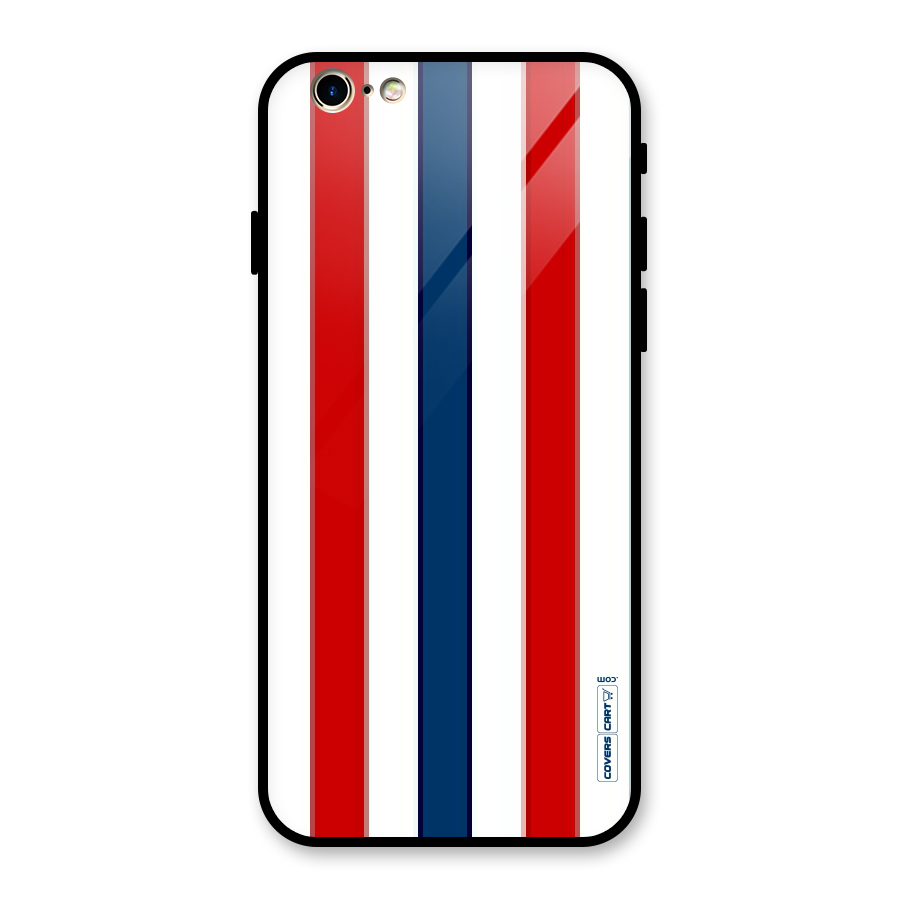 Tricolor Stripes Glass Back Case for iPhone 6 6S