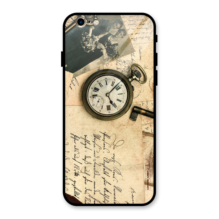 Vintage Key And Compass Glass Back Case for iPhone 6 6S