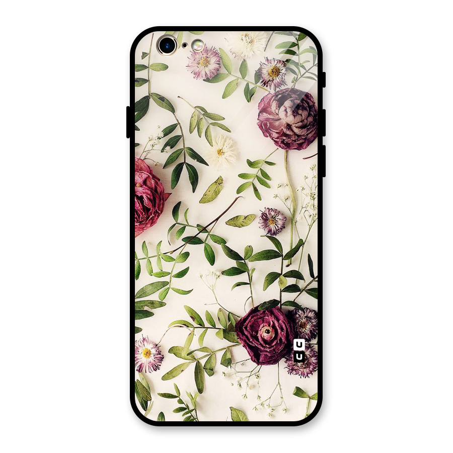 Vintage Rust Floral Glass Back Case for iPhone 6 6S