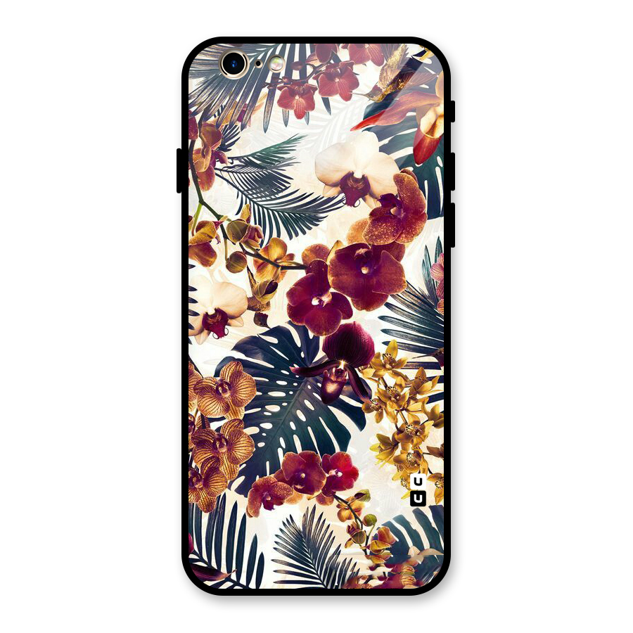 Vintage Rustic Flowers Glass Back Case for iPhone 6 6S