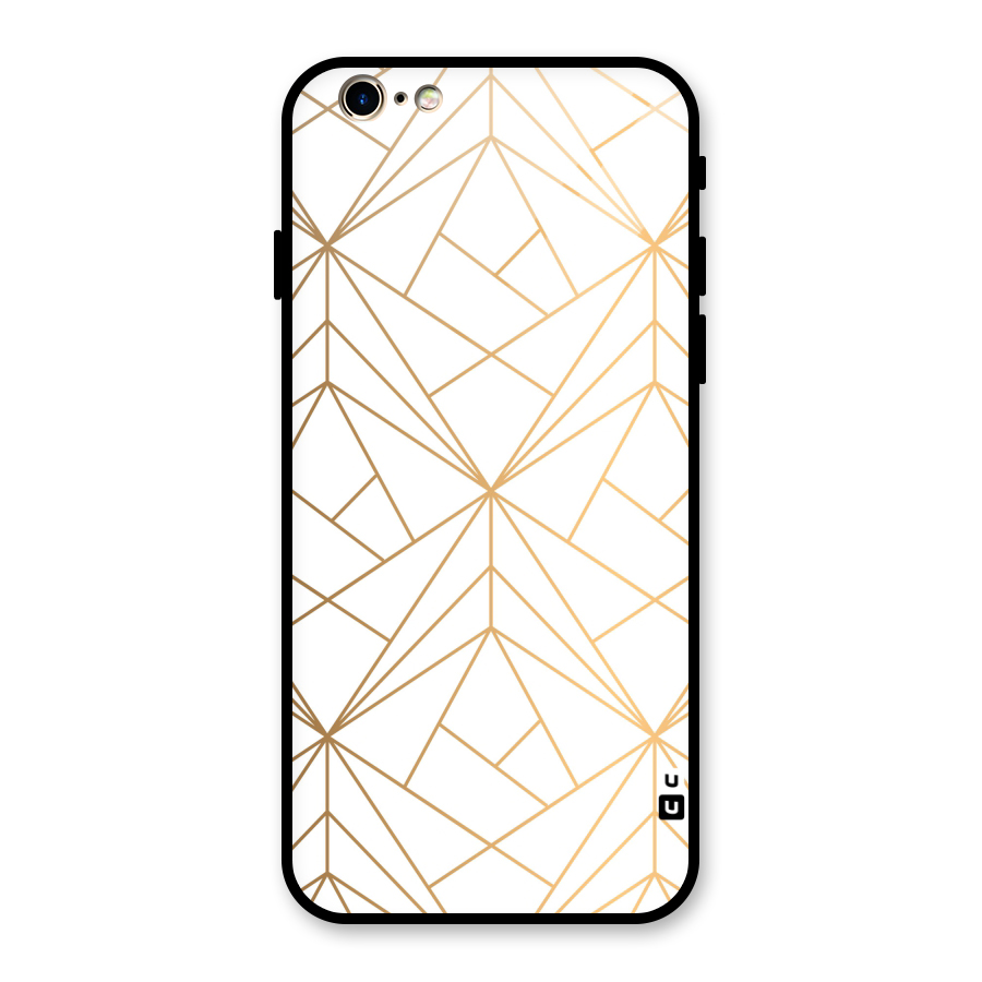 White Golden Zig Zag Glass Back Case for iPhone 6 6S