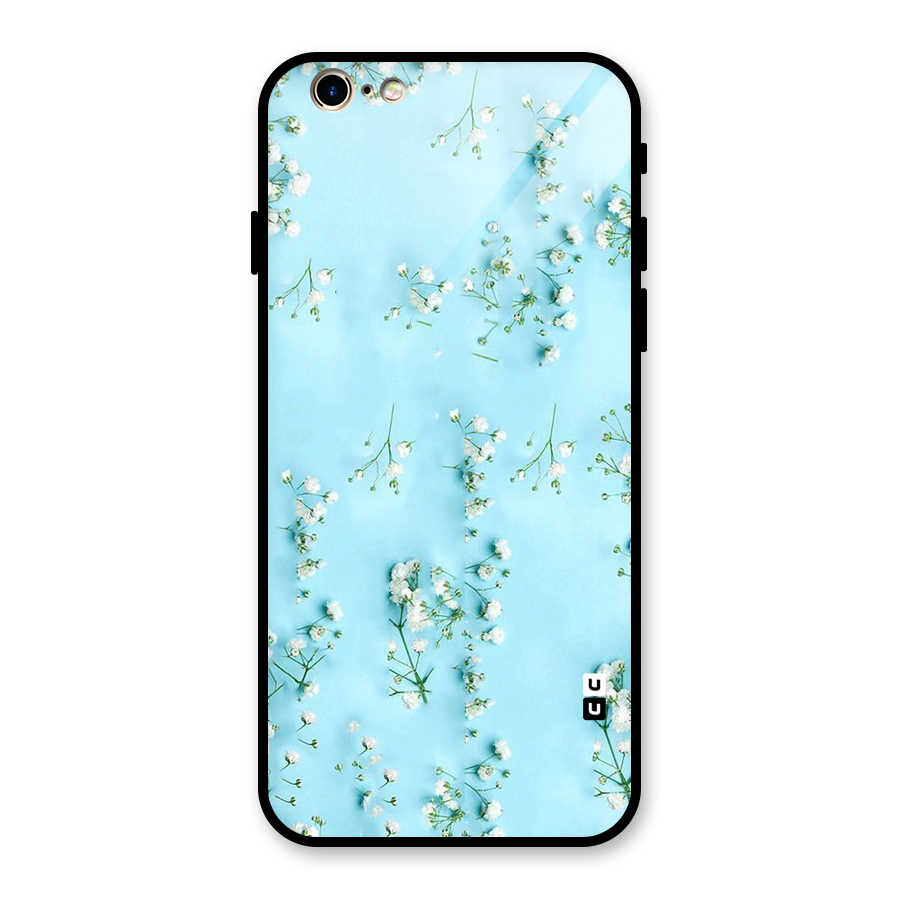 White Lily Design Glass Back Case for iPhone 6 6S