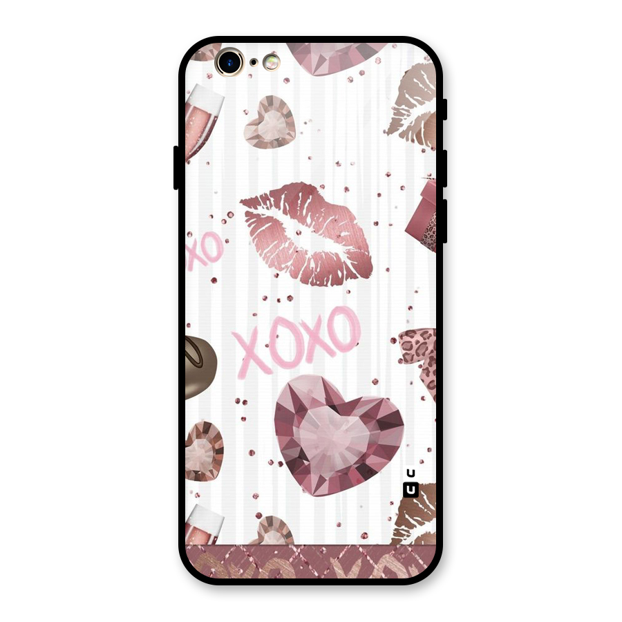 Wine Lip xoxo Glass Back Case for iPhone 6 6S