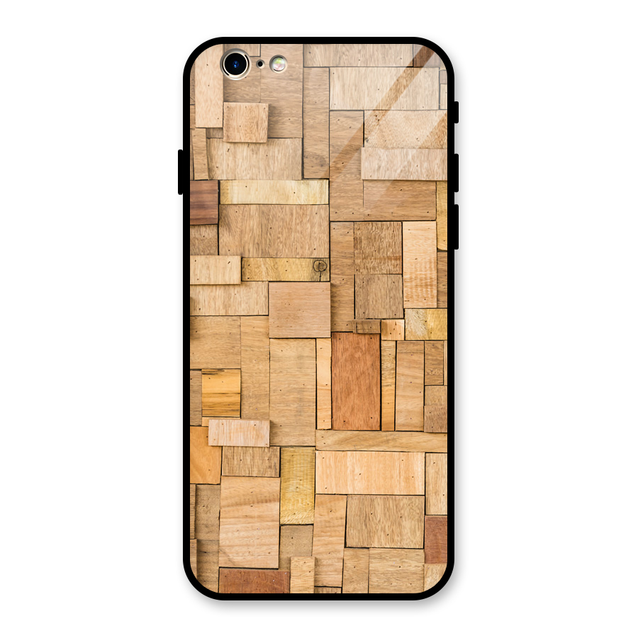 Wooden Blocks Glass Back Case for iPhone 6 6S
