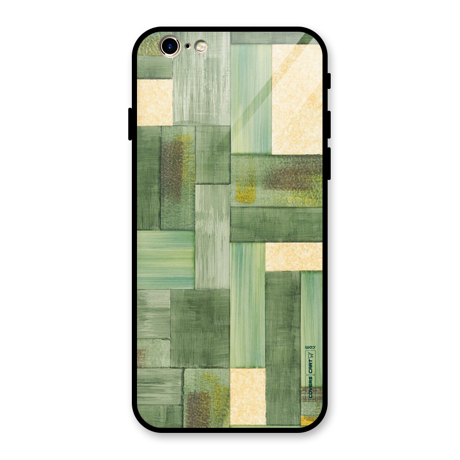 Wooden Green Texture Glass Back Case for iPhone 6 6S