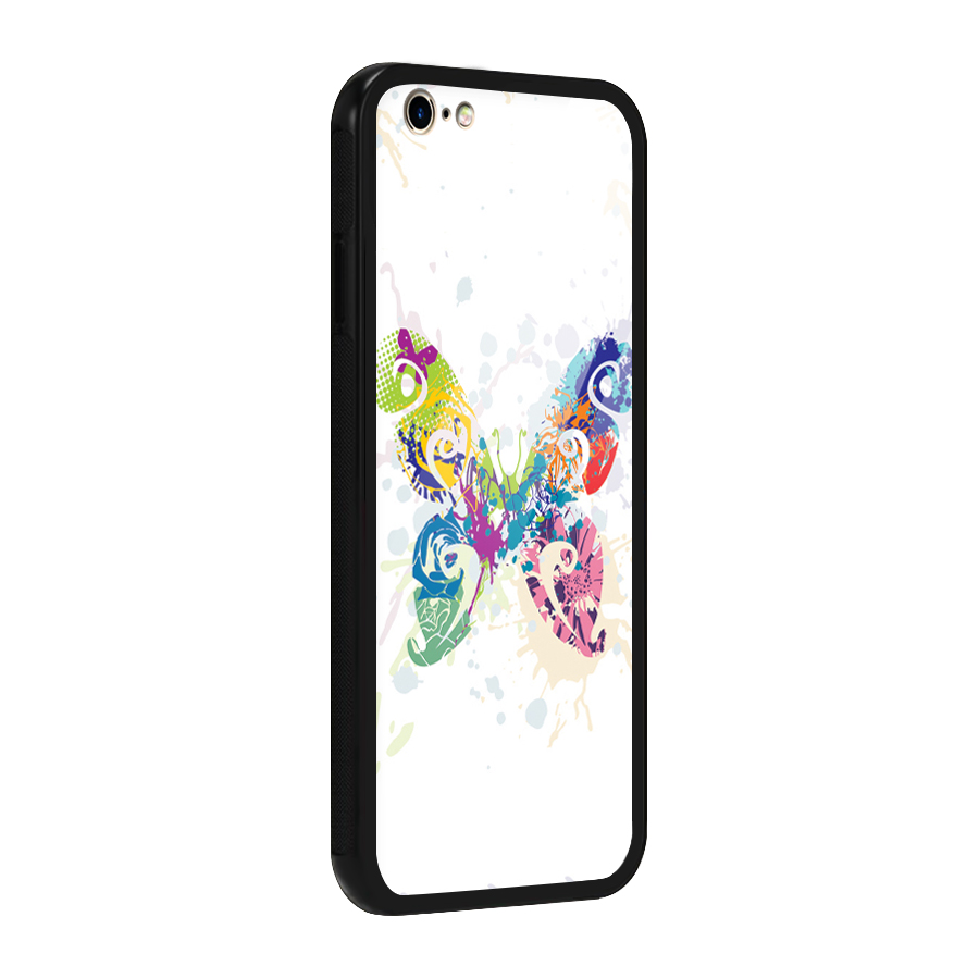 Abstract Butterfly Glass Back Case for iPhone 6 6S