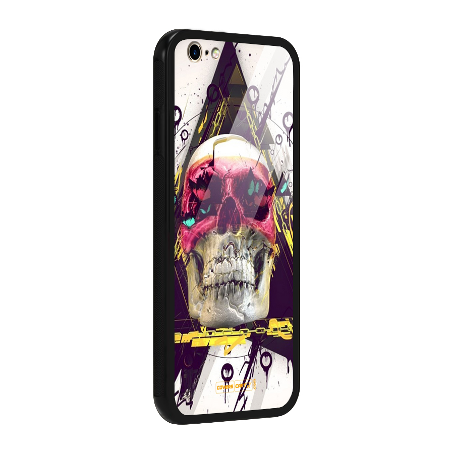 Abstract Skull Glass Back Case for iPhone 6 6S