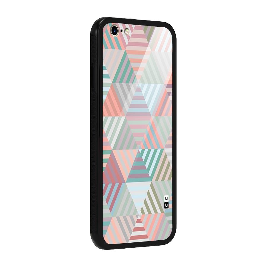 Abstract Triangle Lines Glass Back Case for iPhone 6 6S