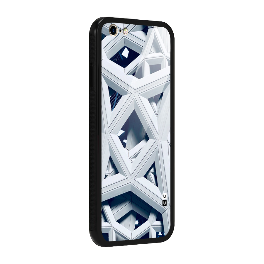 Abstract White Lines Glass Back Case for iPhone 6 6S