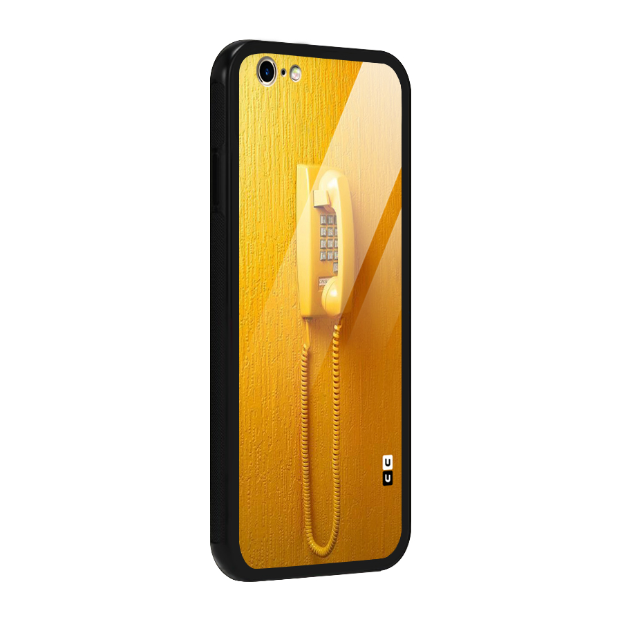 Aesthetic Yellow Telephone Glass Back Case for iPhone 6 6S