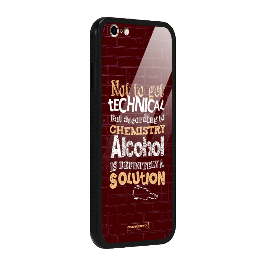 Alcohol is Definitely a Solution Glass Back Case for iPhone 6 6S