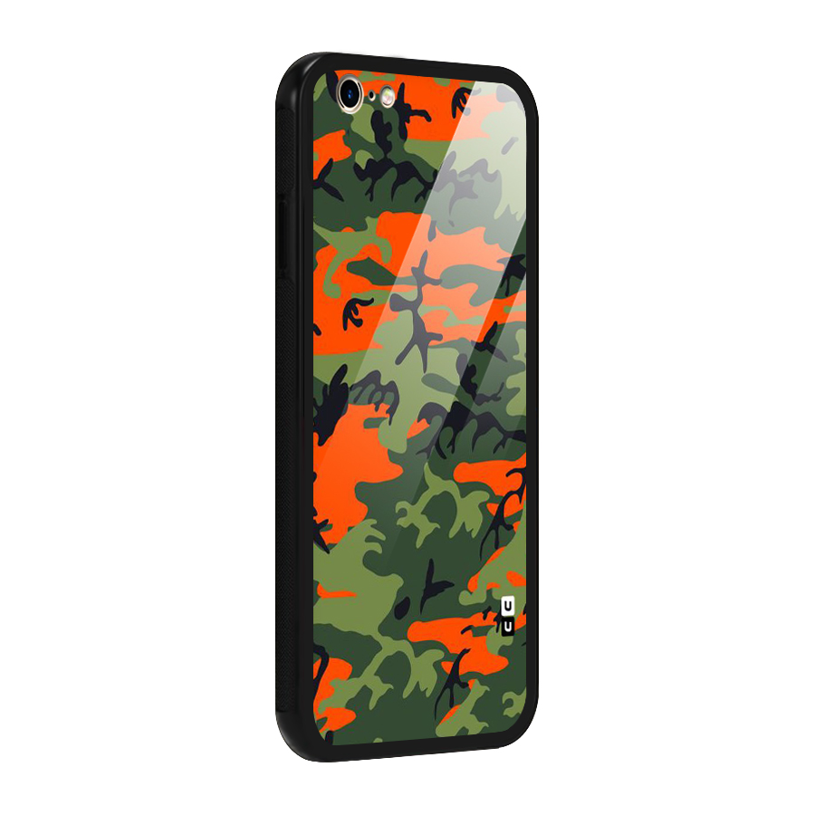 Army Pattern Glass Back Case for iPhone 6 6S