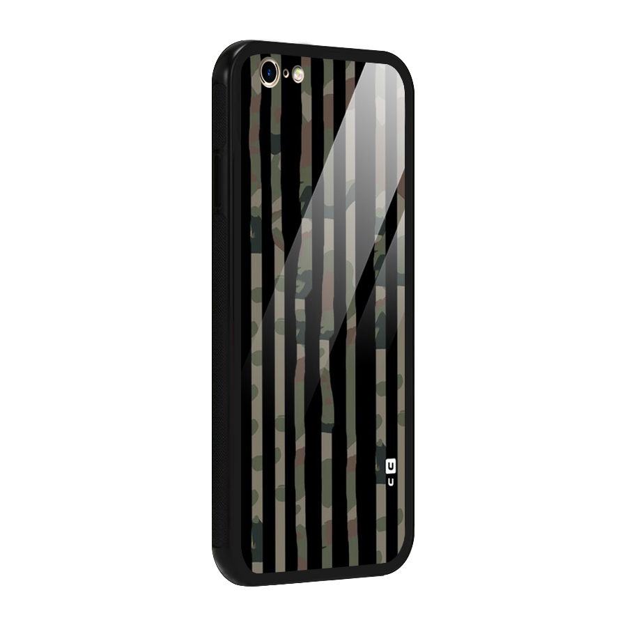 Army Stripes Glass Back Case for iPhone 6 6S